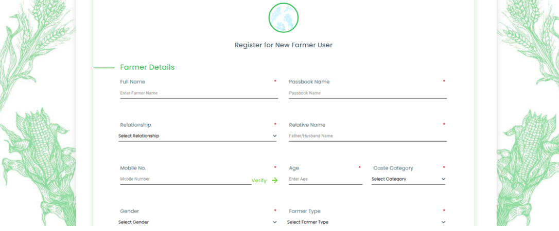 Register for New Farmer User