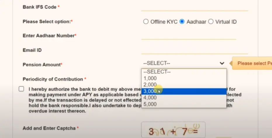 Select Pension Amount