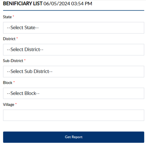 State Wise Beneficiary list